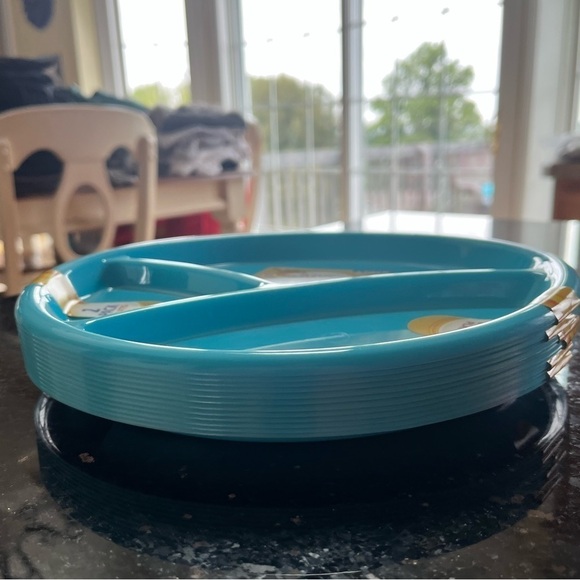 14 new plastic picnic dinner plates 9.75” green - Picture 4 of 4